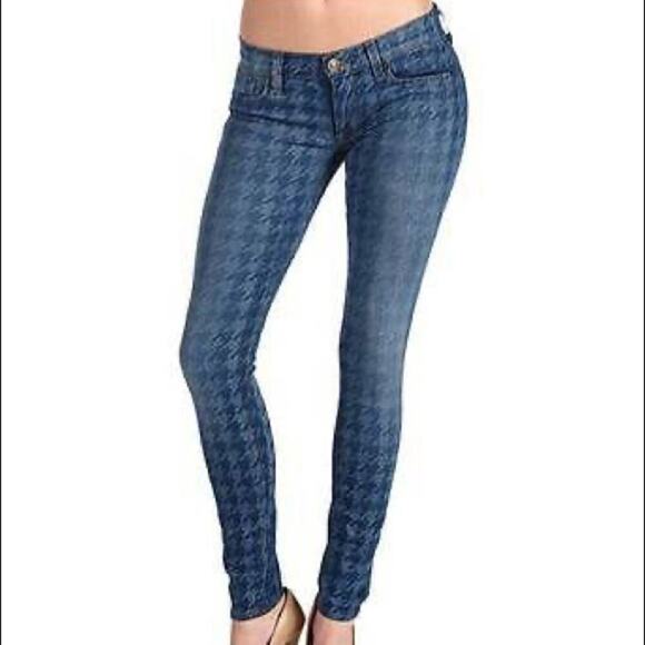 Hudson Krista Super Skinny Hounds Tooth Ankle Jeans - Picture 1 of 8